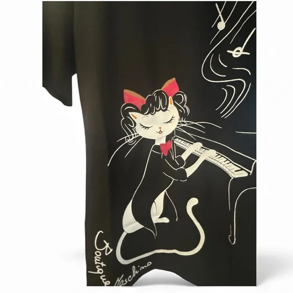 Boutique Moschino Black Graphic Dress – NWT – Size 38 - Picture 2 of 5